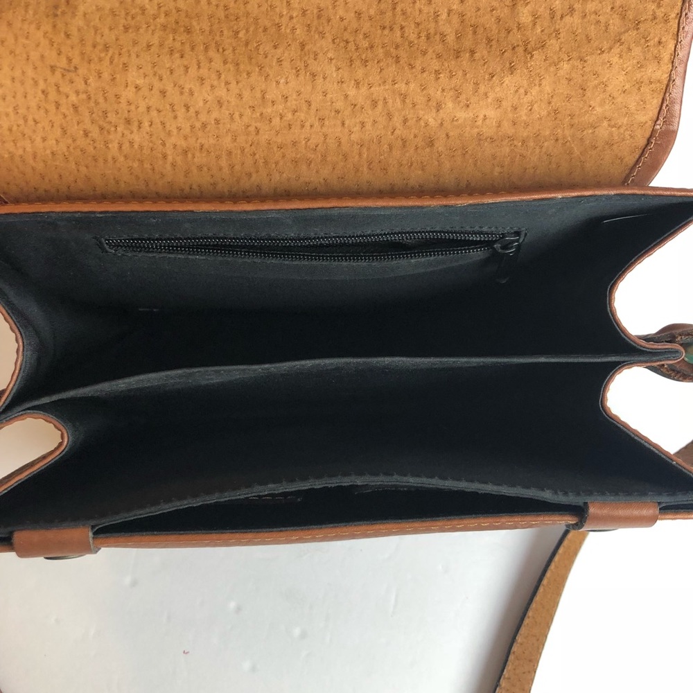 Moda D’Luciano Brown Leather Handbag Purse 10.5X9” - Picture 4 of 7